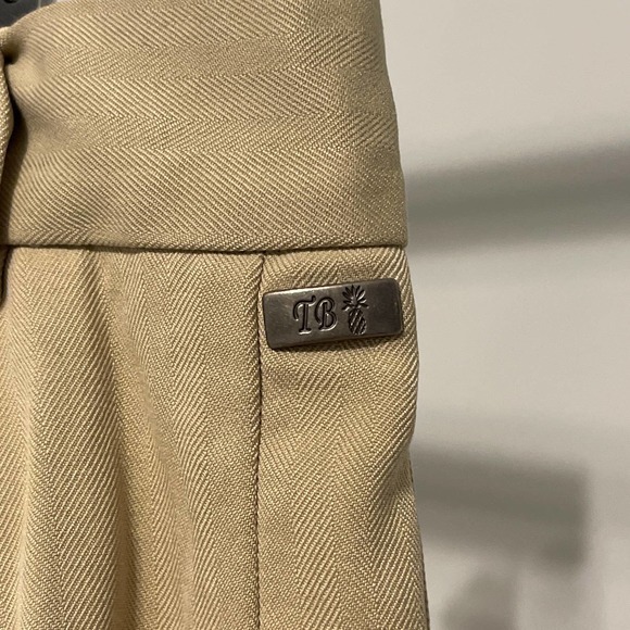 Tommy Bahama Silk Blend Khaki Pants 34 x 32 Pleated Pre-owned - Picture 4 of 8